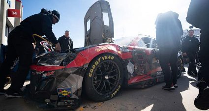 Tyler Reddick crashes into pit-road barrier during Next Gen testing at Charlotte
